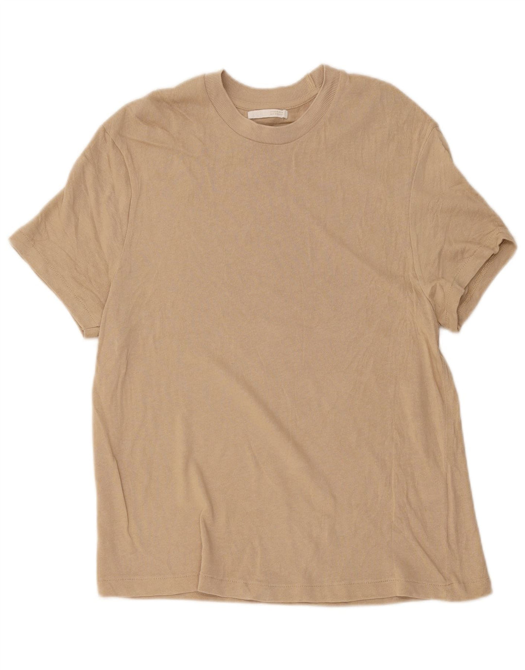 T-shirt Zara da uomo Top in cotone beige medio