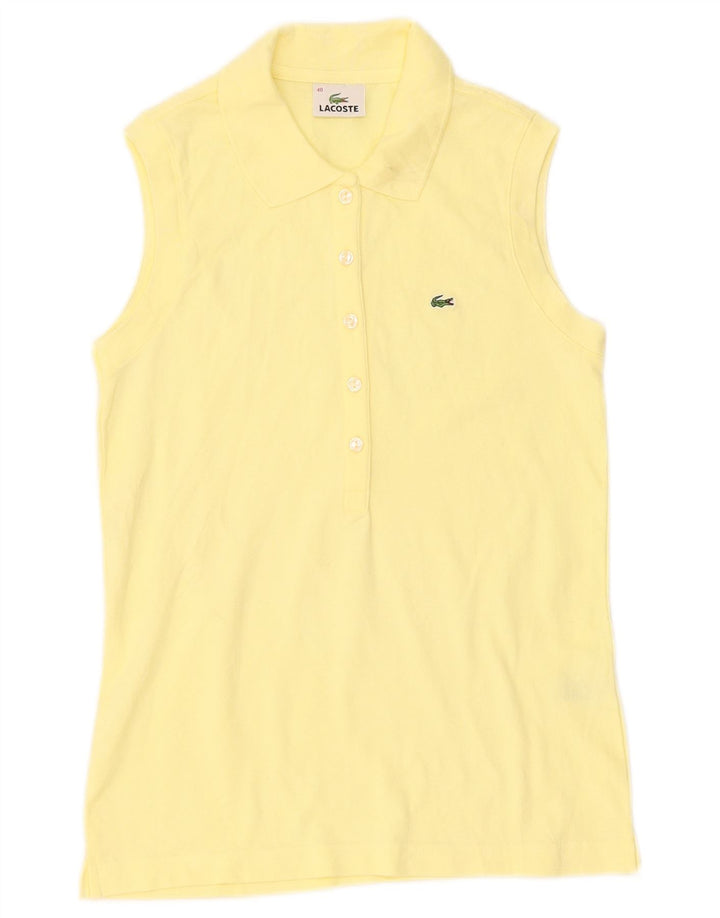 Polo senza maniche da donna Lacoste taglia 40 cotone giallo medio