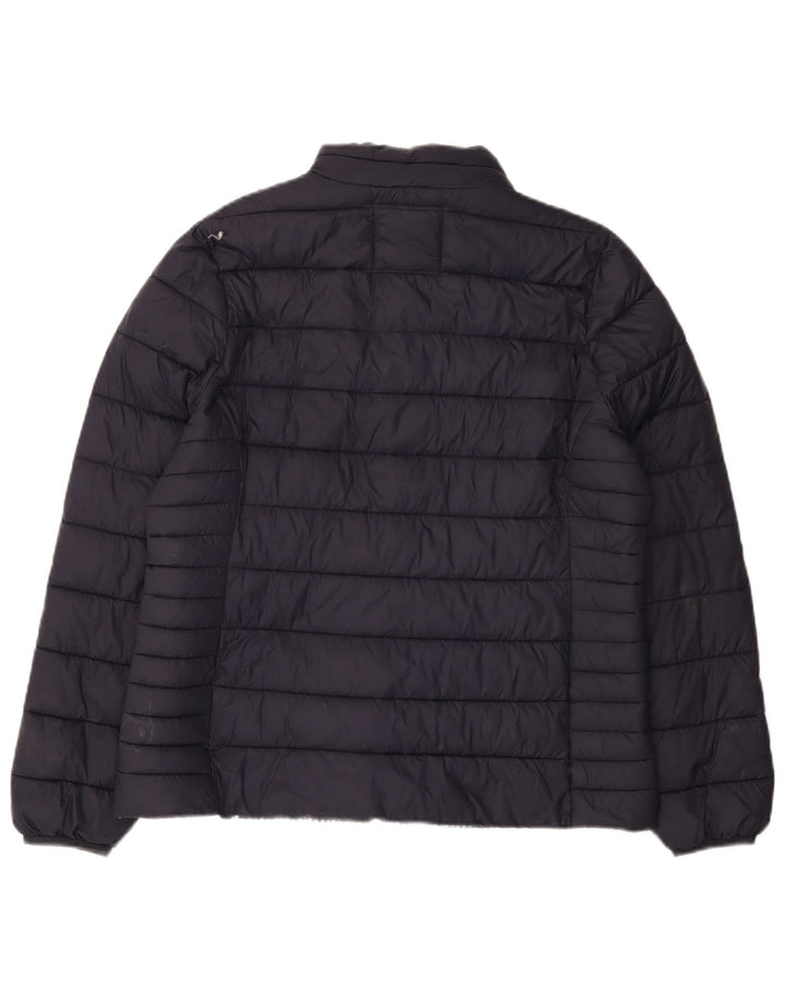 CREW CLOTHING Giacca imbottita da donna UK 16 Large in nylon blu navy