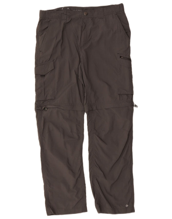 Pantaloni cargo da escursionismo Columbia Omni-Shade da uomo W34 L30 nylon grigio
