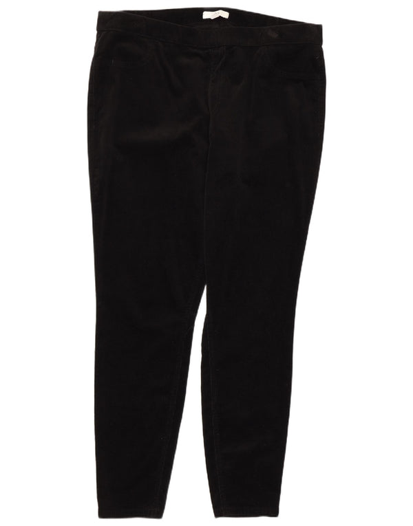 Pantaloni skinny in velluto a coste da donna Marks & Spencer UK 18 XL W36 L28 Nero
