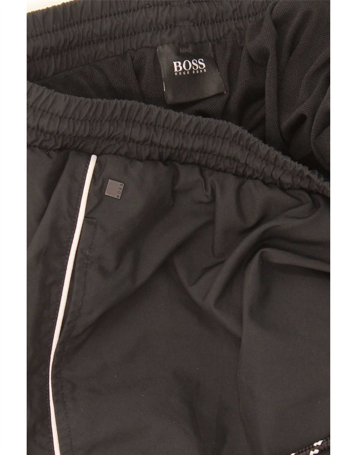 Pantaloncini sportivi da uomo Hugo Boss grandi in poliestere nero