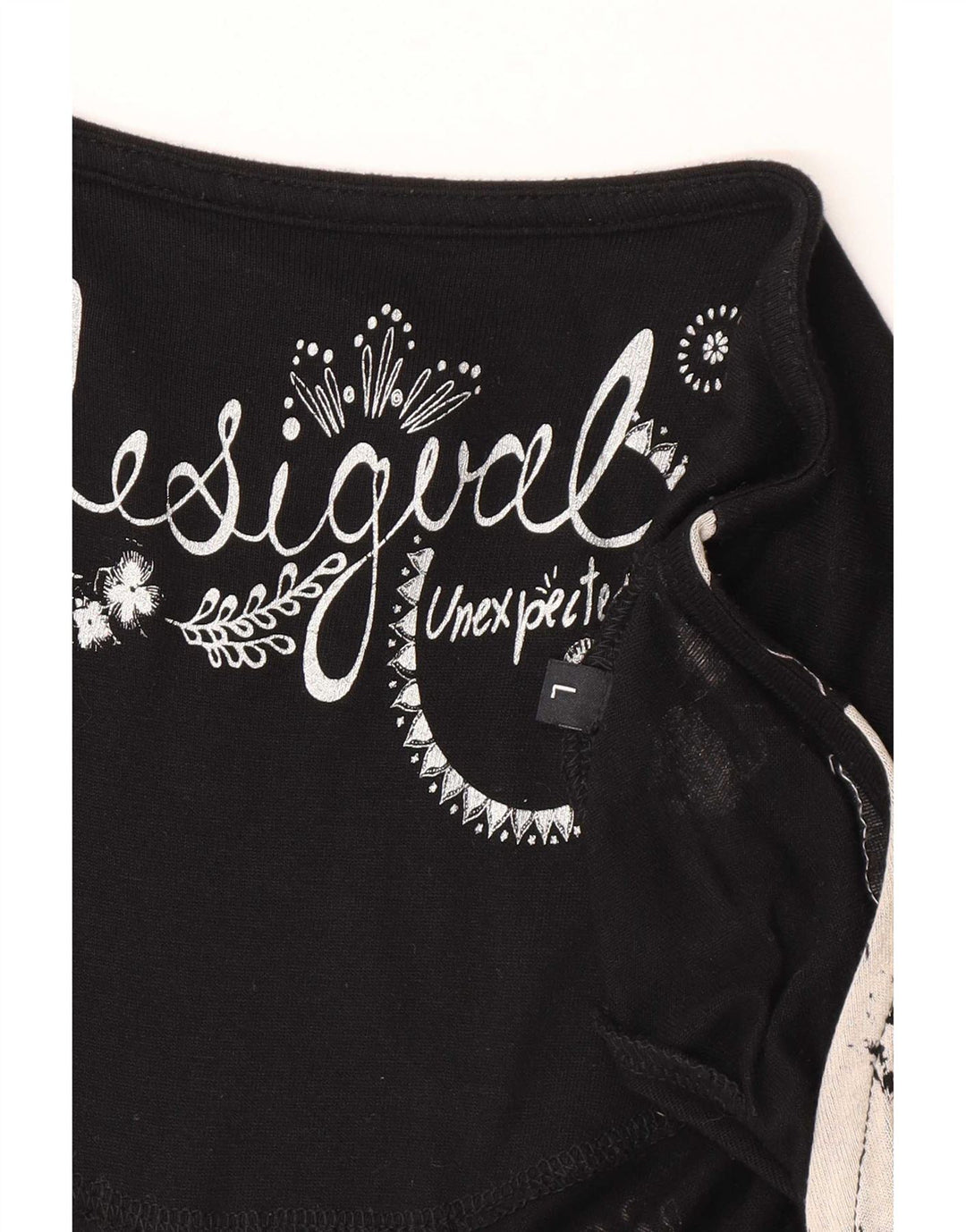 Desigual Abito Basic da Donna UK 16 Grande Viscosa Floreale Nera