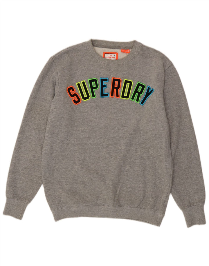 Felpa grafica da uomo vestibilità ampia SUPERDRY XS cotone chiazzato grigio