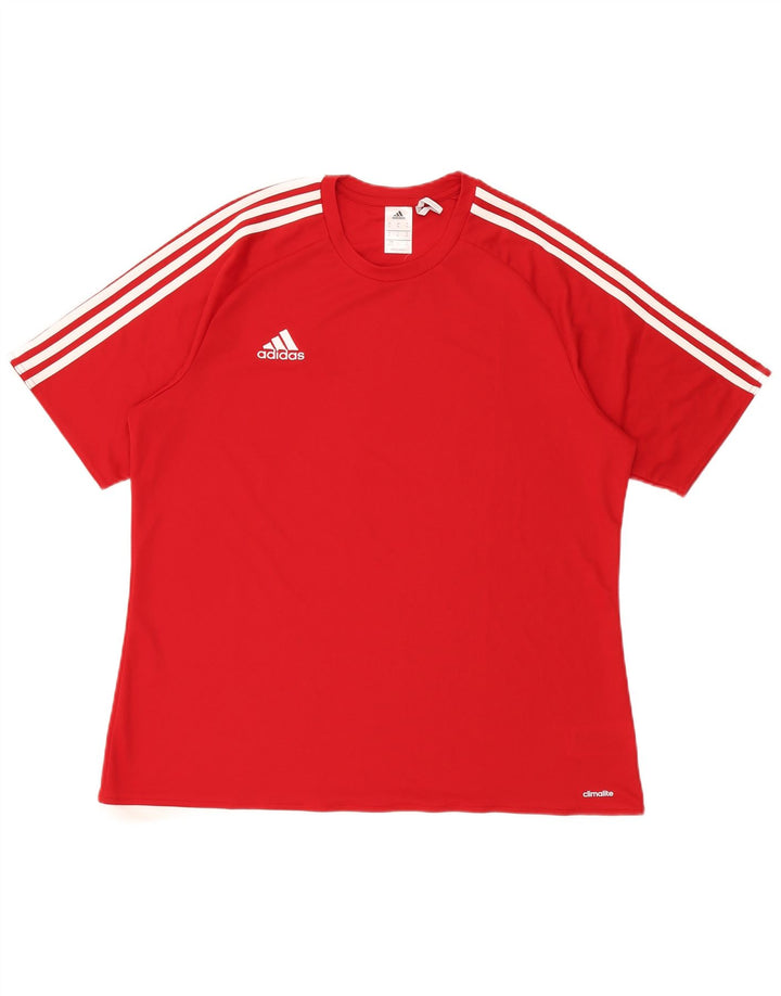 T-shirt Adidas Climalite da uomo XL rossa in poliestere
