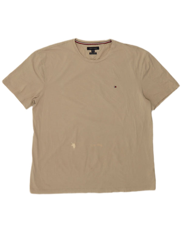 Tommy Hilfiger T-shirt da Uomo Slim Fit Top 2XL Cotone Beige