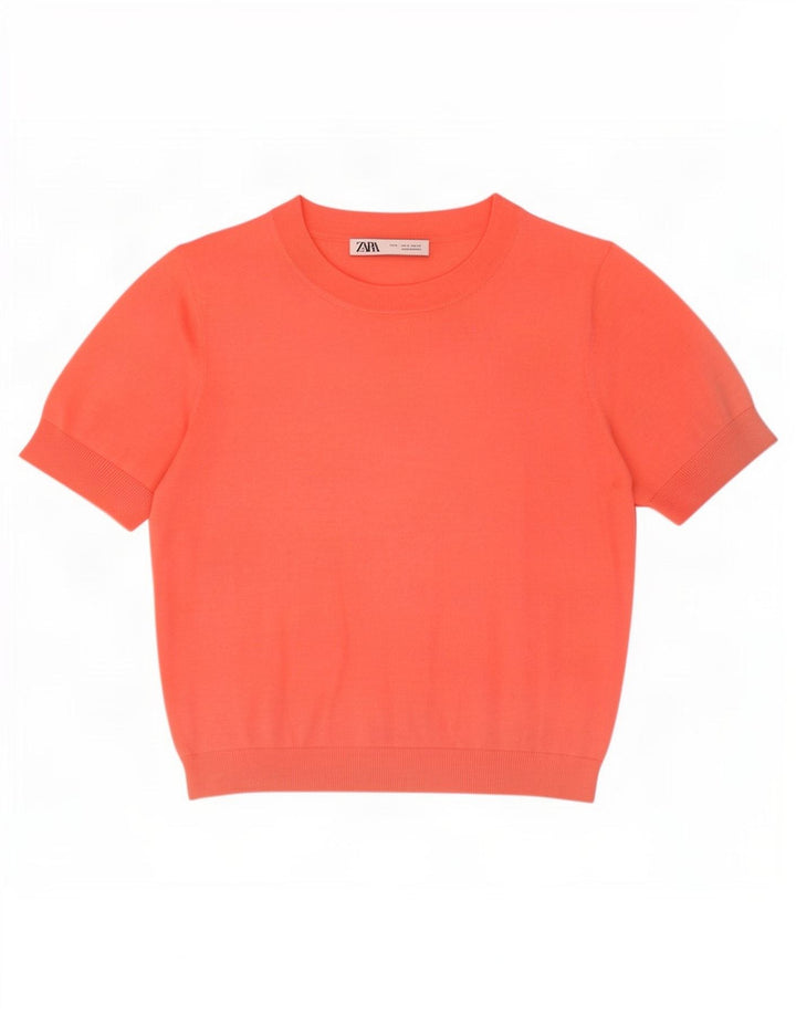 Top corto in camicetta corta da donna Zara UK 10 piccolo arancione