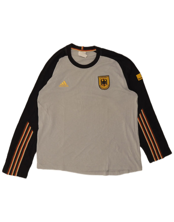 Adidas Maglietta grafica da uomo a maniche lunghe UK 44/46 Large Grigio Colourblock Modal