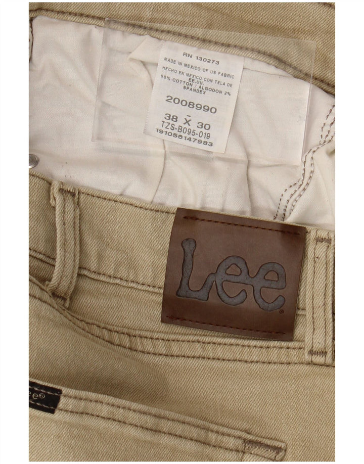 LEE Mens Straight Jeans W38 L30 Green Cotton