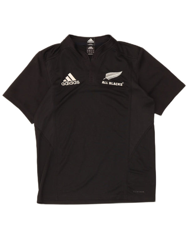 Maglietta grafica Adidas da uomo All Blacks Top piccola in poliestere nero