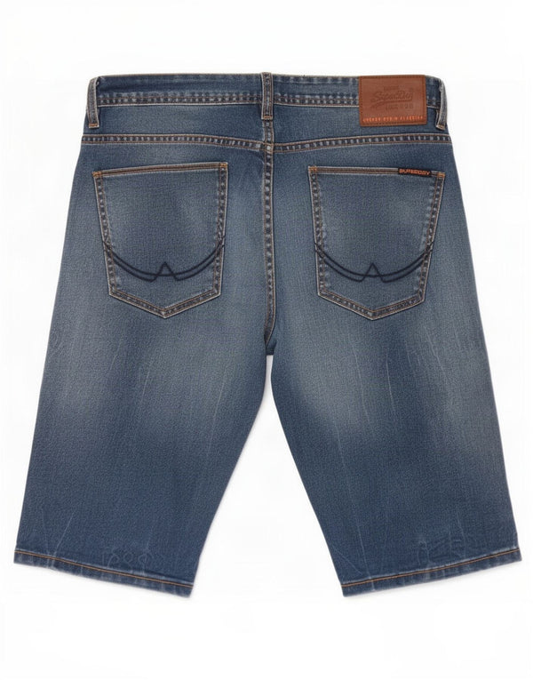 Pantaloncini di jeans slim da uomo Superdry medi W32 in cotone blu
