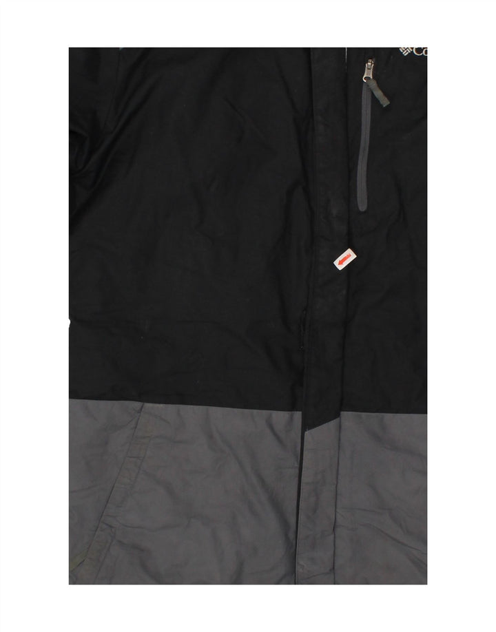 COLMAR Boys Hooded Windbreaker Jacket 14-15 Years Large Black Colourblock Vintage Colmar and Second-Hand Colmar from Messina Hembry 