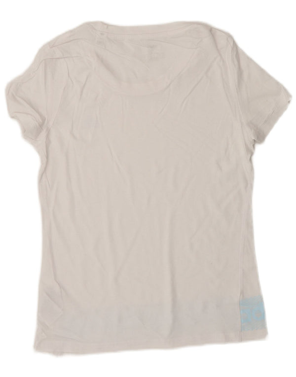 T-shirt grafica da donna ADIDAS Top UK 8/10 piccola in cotone bianco