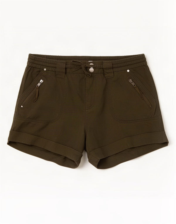 Pantaloncini casual da donna Rip Curl US 12 Large W34 Khaki Lyocell