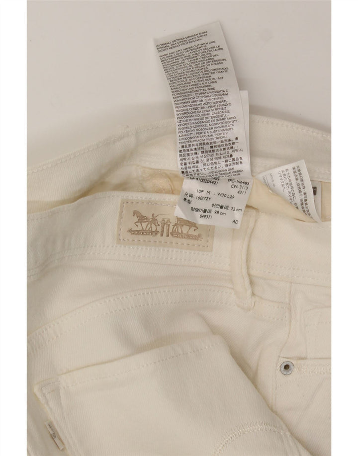 LEVI'S Womens Straight Jeans W30 L29 White Cotton Vintage Levi's and Second-Hand Levi's from Messina Hembry 