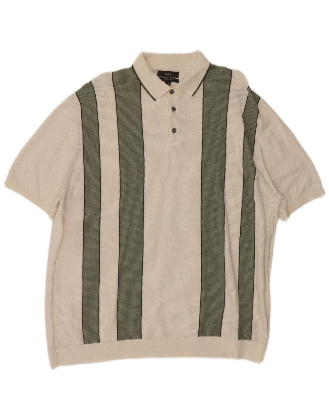 Polo da uomo MARKS & SPENCER 3XL cotone color block bianco