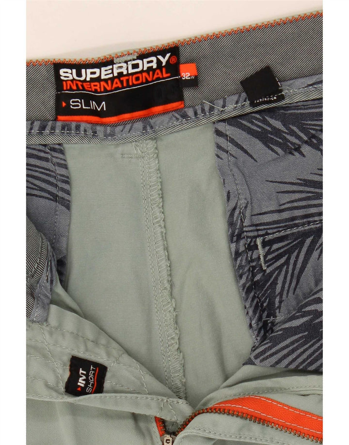 Pantaloncini chino slim fit da uomo Superdry W32 cotone verde medio