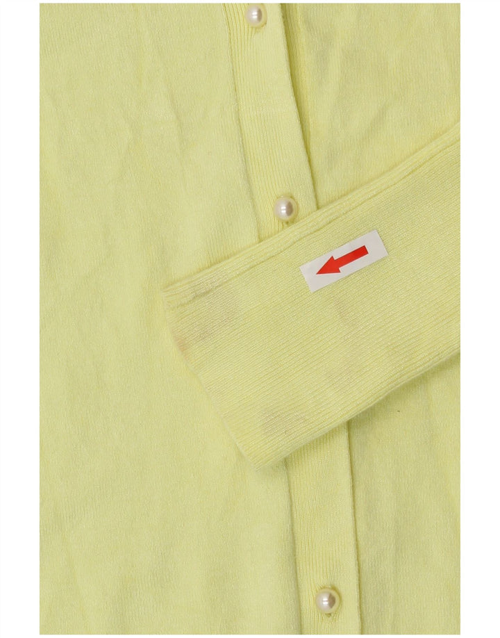 Maglione cardigan da donna Zara UK 10 piccolo in viscosa gialla