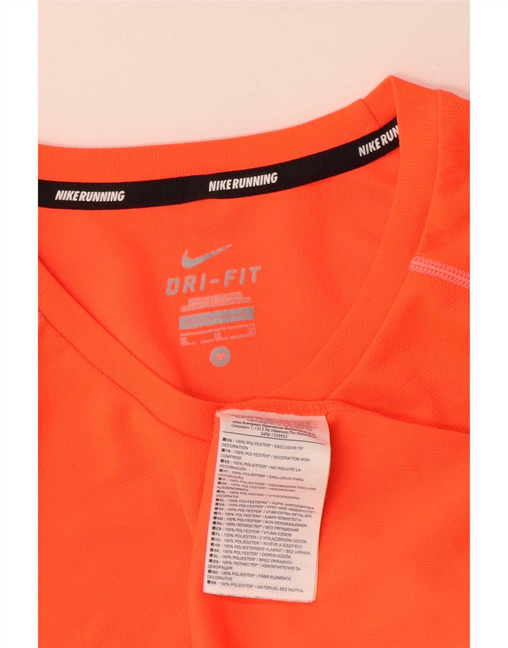 T-shirt Nike da uomo Dri Fit, top in poliestere color block arancione medio