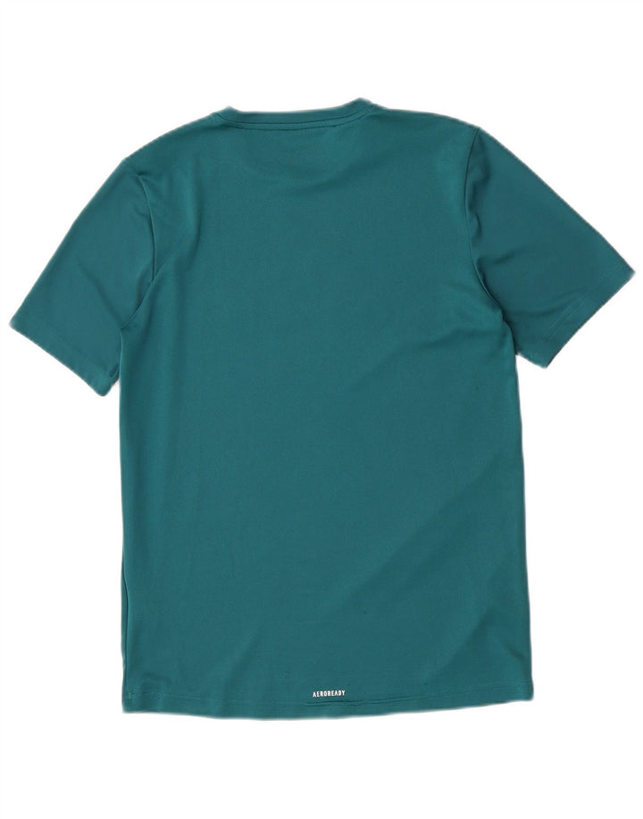 T-shirt grafica da ragazzo Adidas Top 15-16 anni in poliestere verde