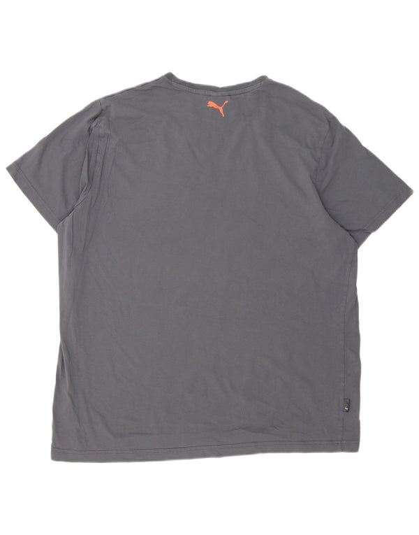 T-shirt grafica da uomo Puma Top 2XL in cotone grigio