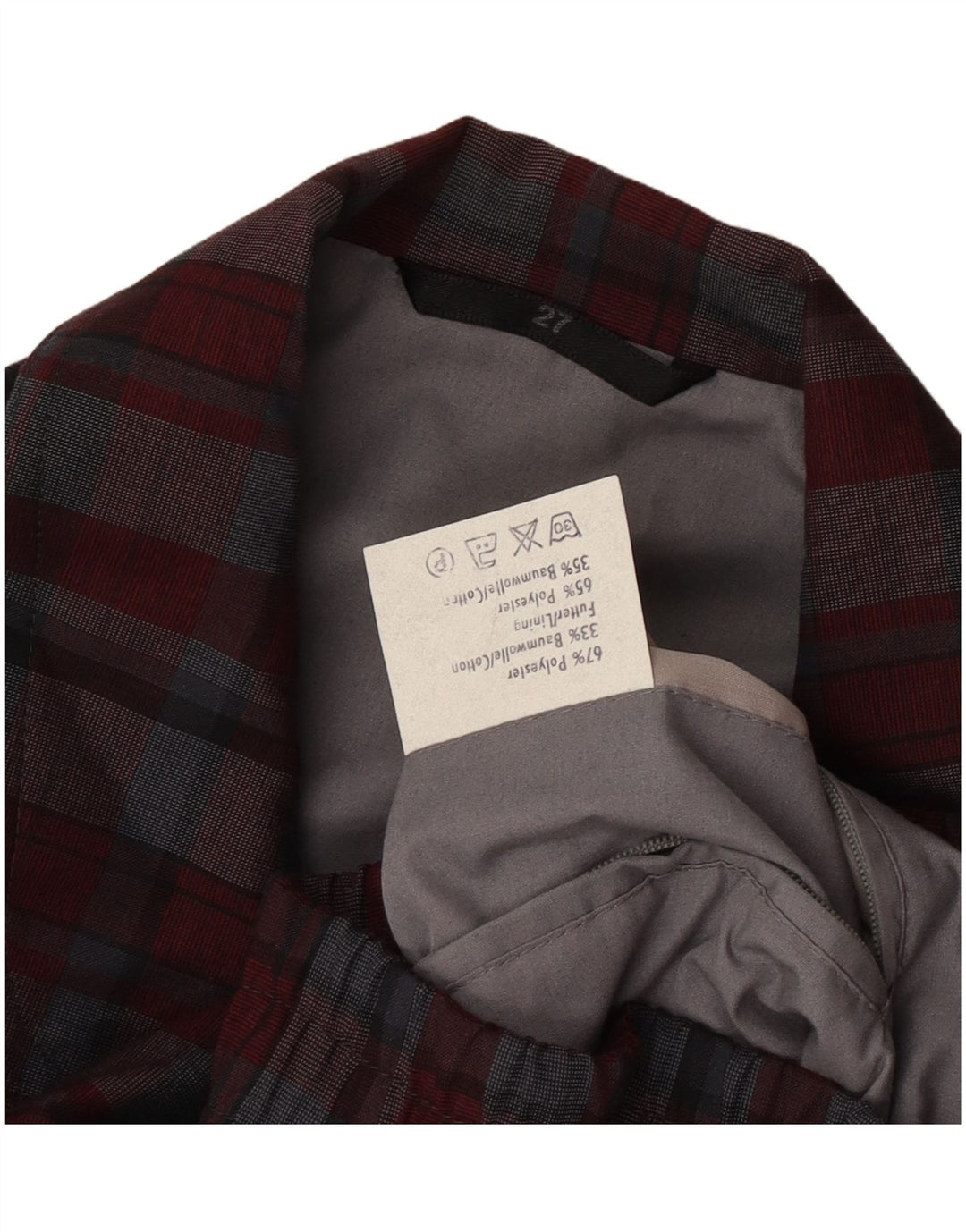 Giubbotto bomber vintage da uomo UK 42 XL poliestere a quadri rossi