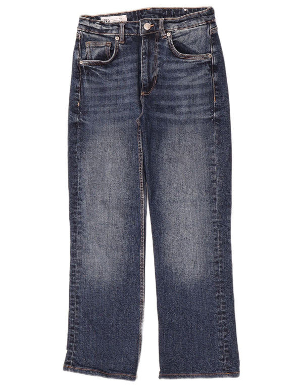 Jeans dritti da donna Zara EU 34 2XS W24 L25 cotone blu