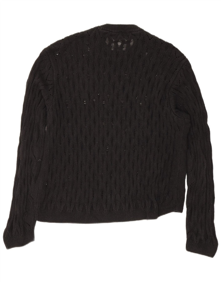 Maglione maglione girocollo da uomo Zara grande in cotone nero