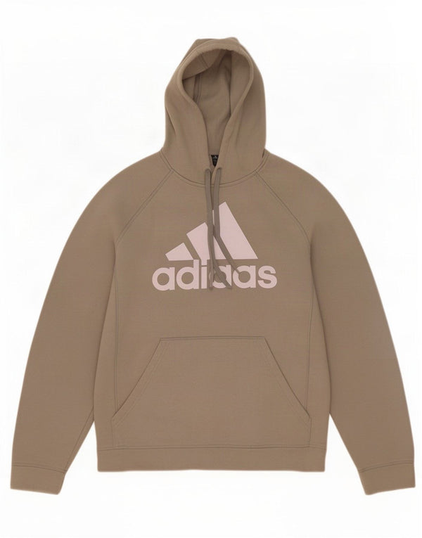 Felpa con cappuccio grafica da uomo Adidas Large in cotone kaki