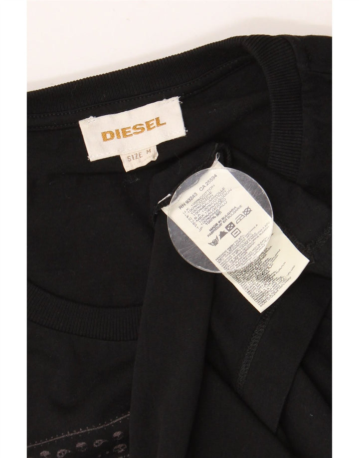 T-shirt grafica da uomo DIESEL Top in cotone nero medio