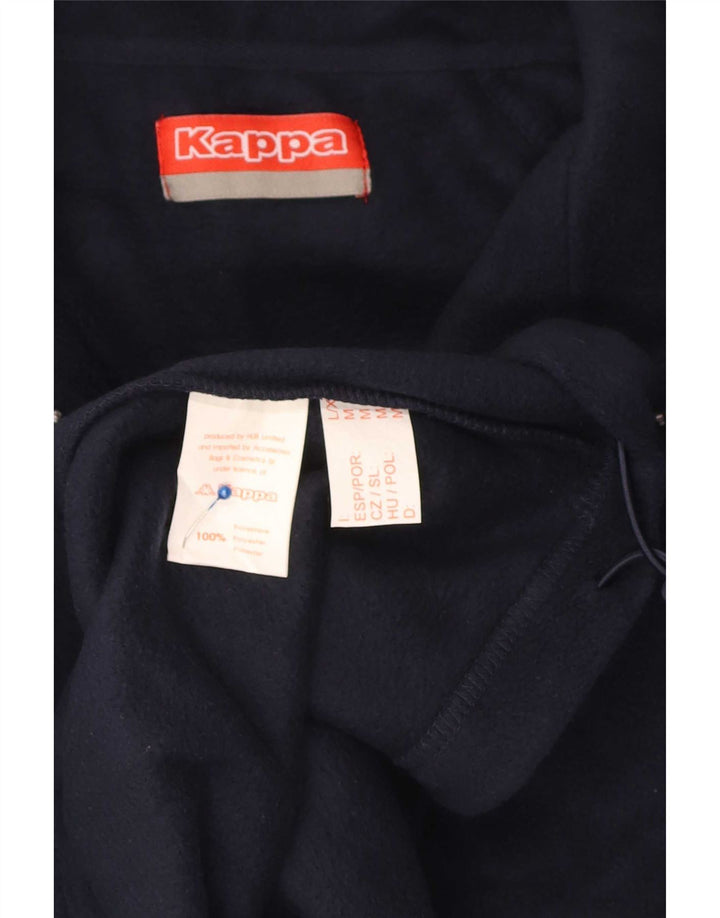 Maglione in pile da uomo Kappa con zip e collo grande in poliestere blu navy