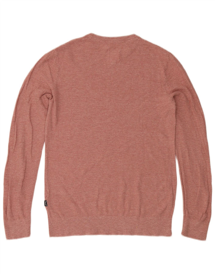 Maglione girocollo da uomo Fat Face piccolo cotone screziato rosa