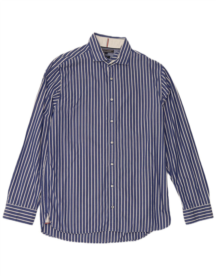Camicia da uomo Tommy Hilfiger grande cotone a righe blu