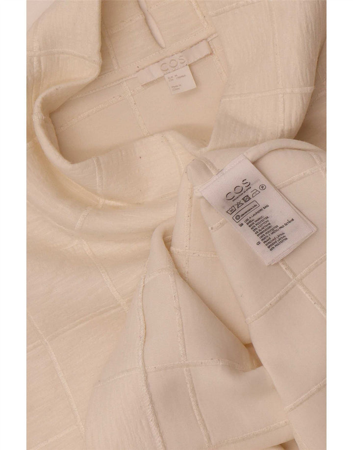 Cos Top da donna a maniche lunghe UK 14 Poliestere medio a quadri bianchi
