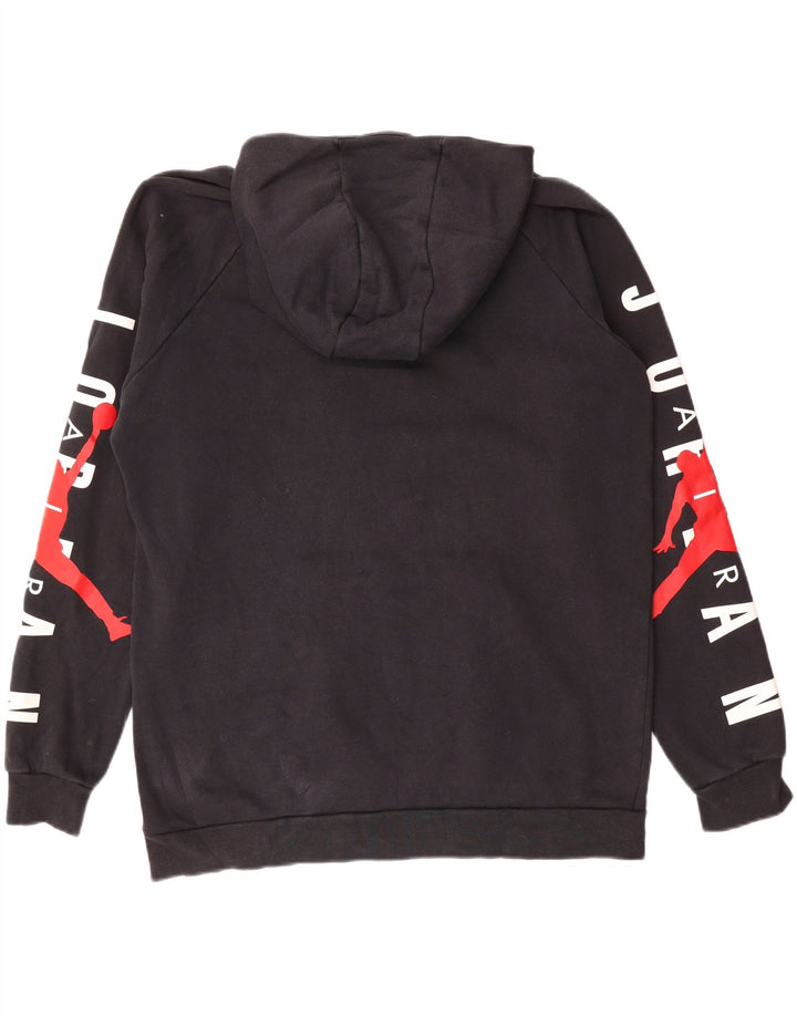 Felpa con cappuccio grafica Jordan da uomo grande in cotone nero