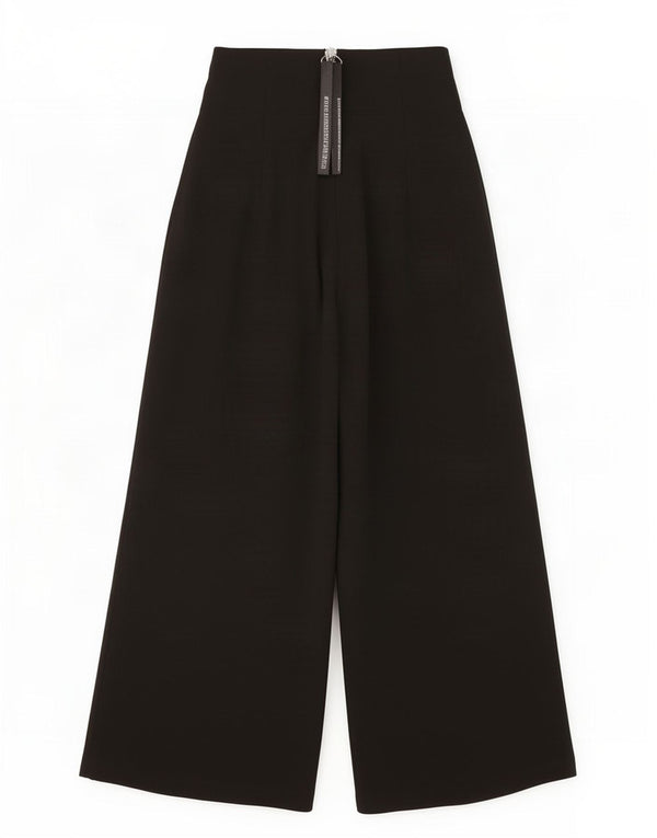 Pantaloni capri da donna a gamba larga a vita alta Topshop UK 8 piccoli W26 L20 neri