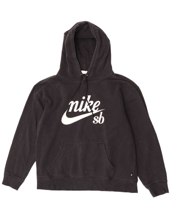 Felpa con cappuccio grafica Nike da uomo, grande, in poliestere nero
