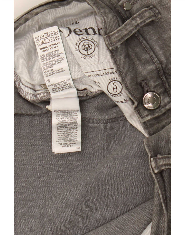 Jeans dritti da uomo a vita media Marks & Spencer W38 L26 cotone grigio