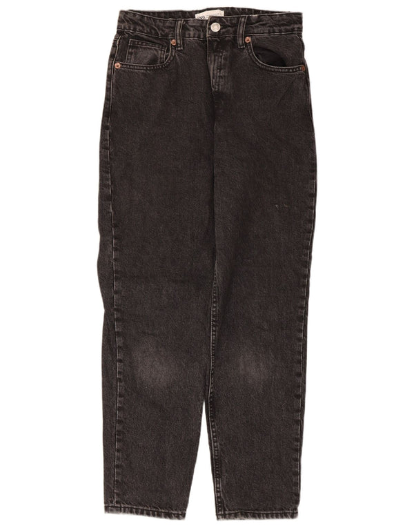 Jeans affusolati a vita alta da donna Zara EU 38 Small W28 L27 cotone nero