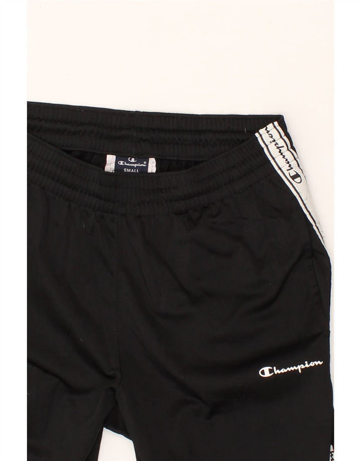 CHAMPION Mens Graphic Tracksuit Trousers Small  Black Colourblock Vintage Champion and Second-Hand Champion from Messina Hembry 
