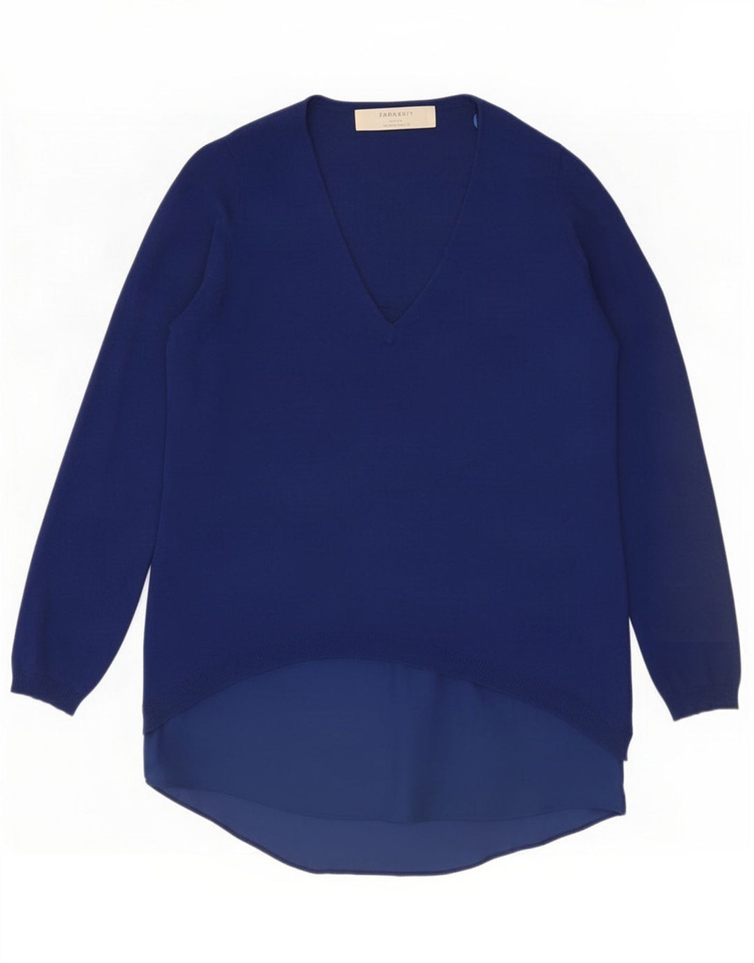 Top tunica a maniche lunghe da donna Zara UK 14 viscosa blu medio