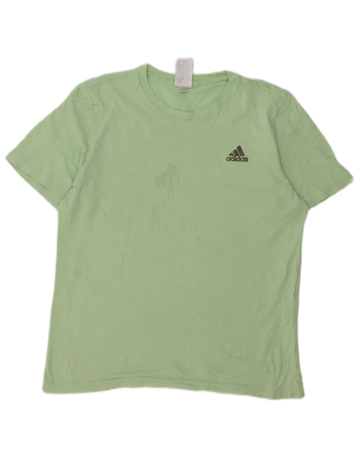 T-shirt da uomo Adidas Top in cotone verde medio