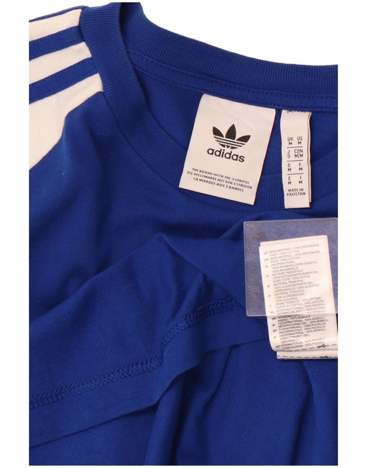 T-shirt da uomo ADIDAS Top in cotone color block blu medio
