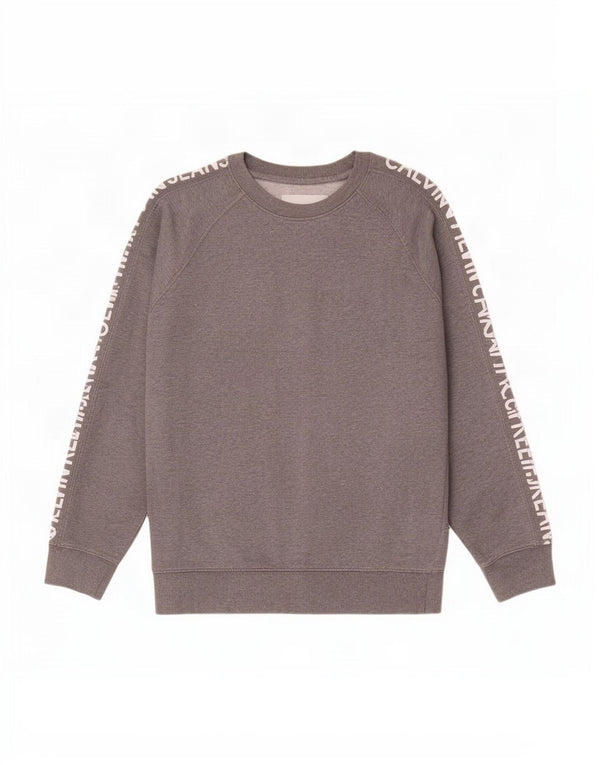 Calvin Klein Jeans Felpa grafica da uomo Maglione in cotone grigio medio