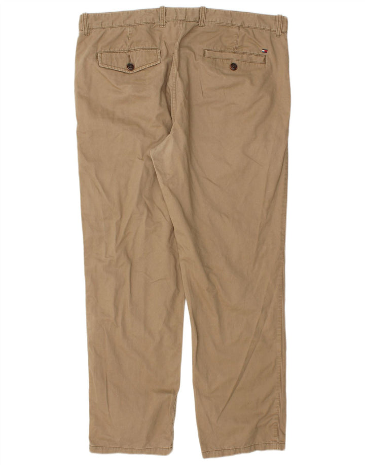 TOMMY HILFIGER Pantaloni chino dritti da uomo W36 L30 Cotone Beige
