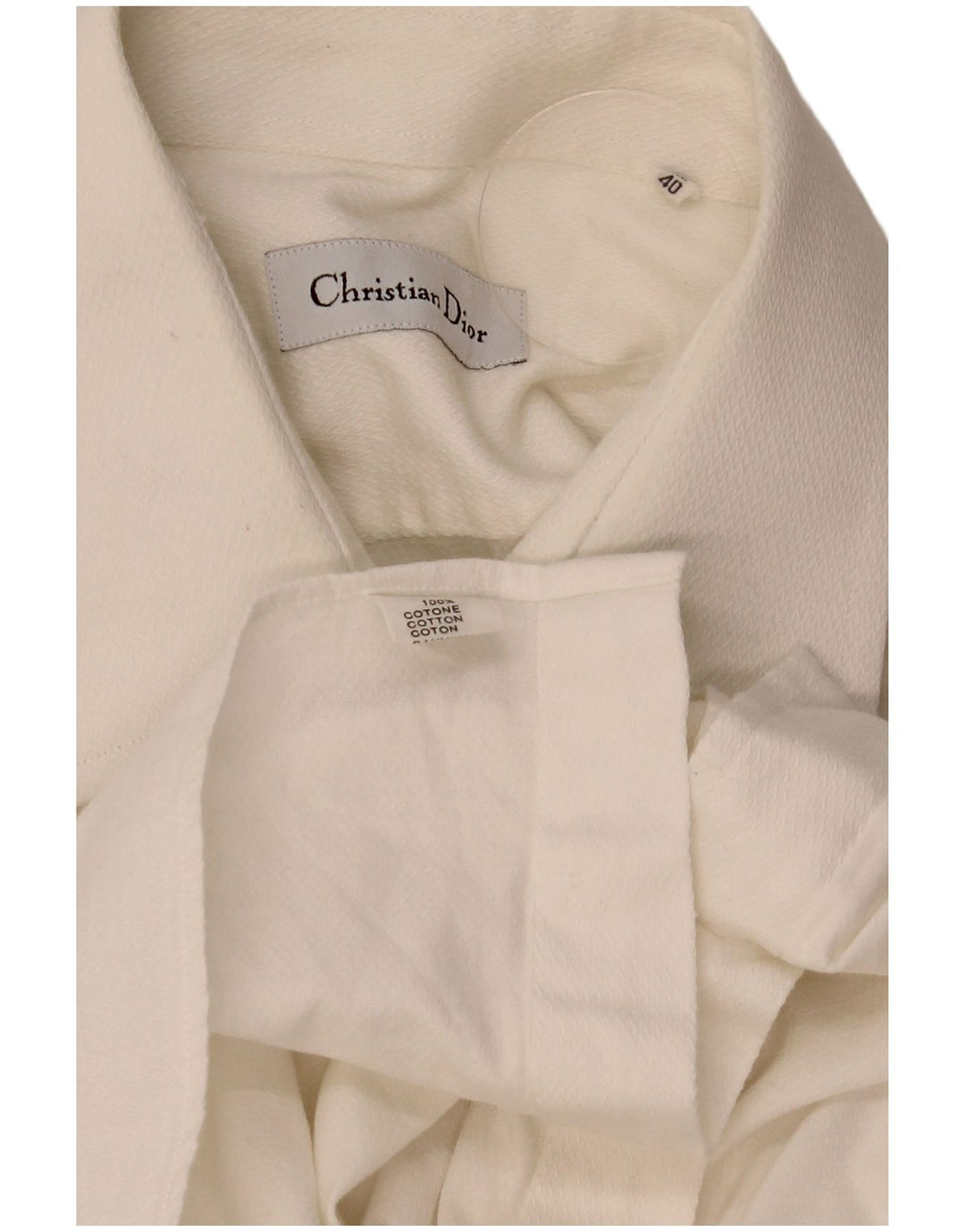Camicia formale da uomo Christian Dior taglia 40 cotone bianco medio