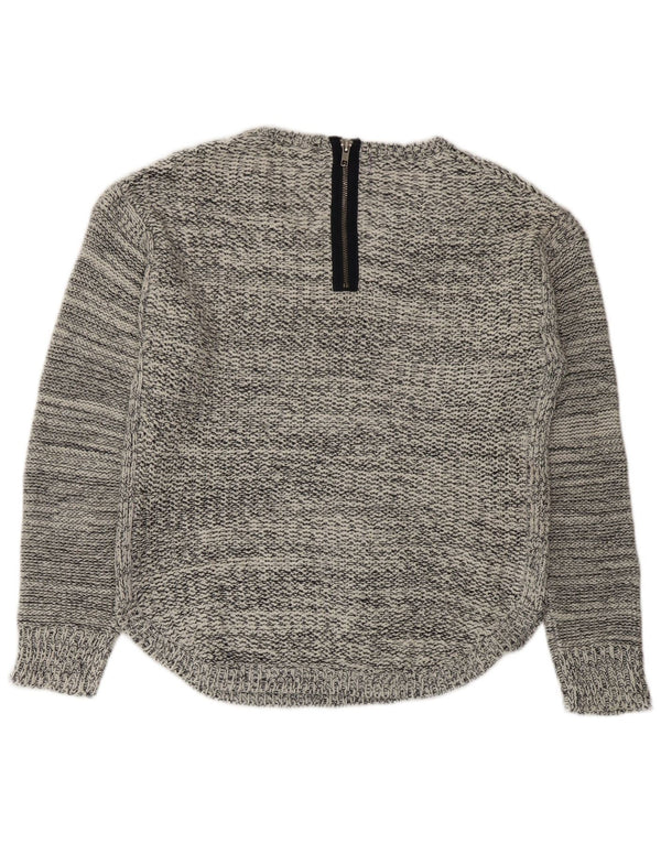 Maglione maglione con scollo a V da donna Marks & Spencer UK 14 medio blu navy screziato