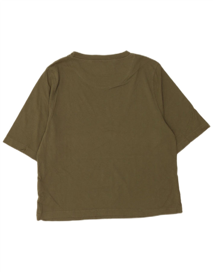 T-shirt da donna Benetton Top UK 14 cotone kaki medio