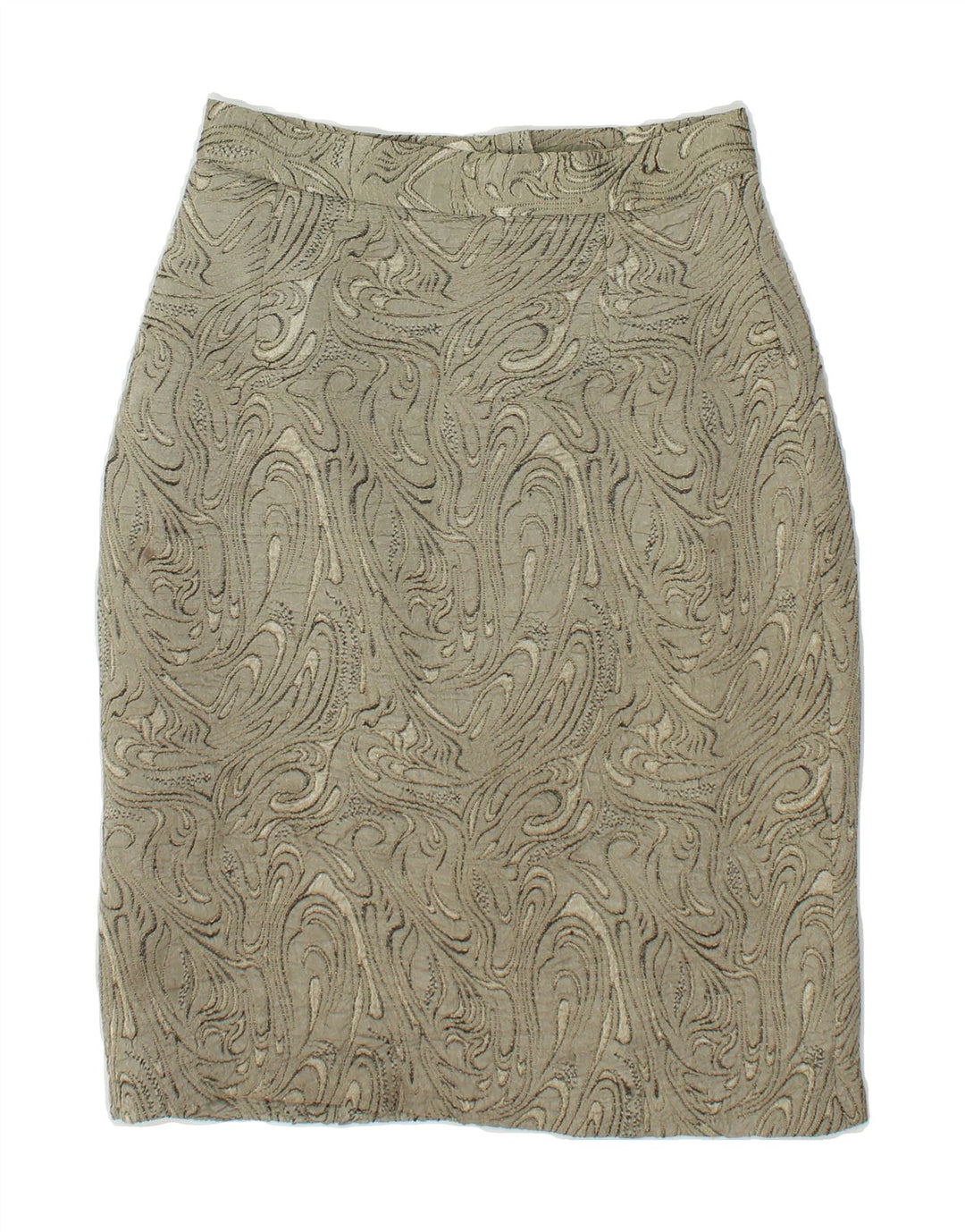 VINTAGE Womens Abstract Pattern Pencil Skirt UK 12 Medium W28  Green Vintage Vintage and Second-Hand Vintage from Messina Hembry 