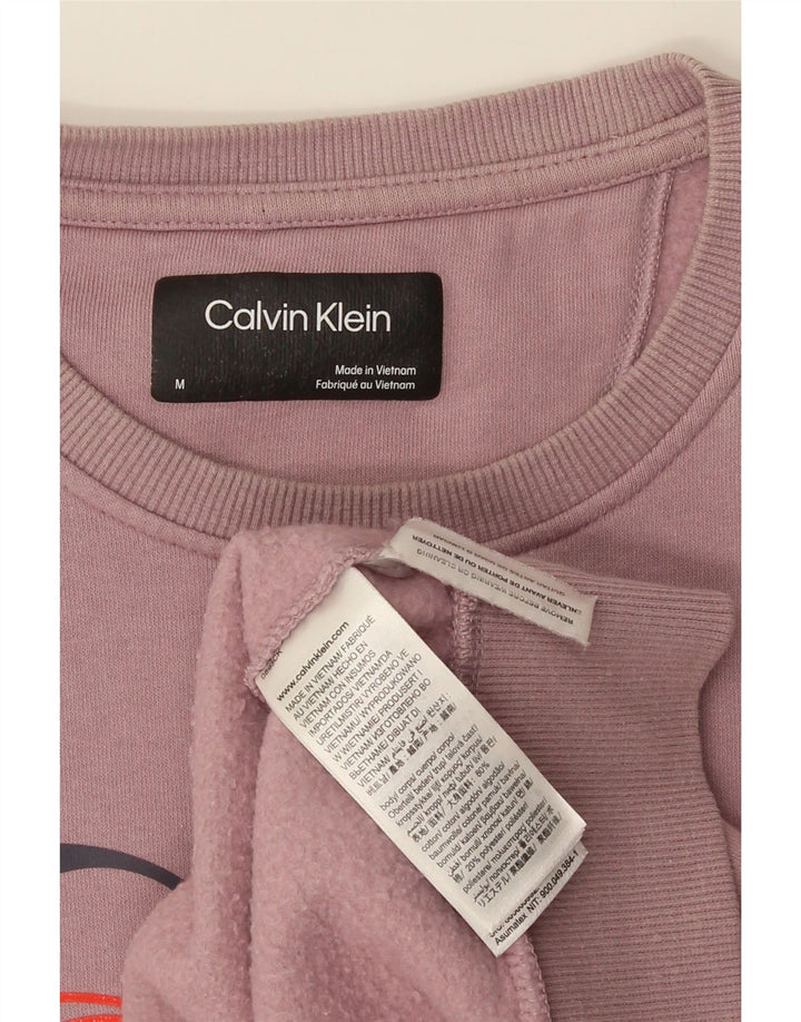 Felpa grafica da uomo Calvin Klein, maglione, cotone rosa medio